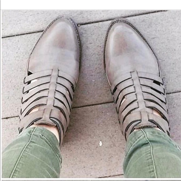 Stone Grey Cut Our Distressed Buckle Ankle Booties - Picture 5 of 8